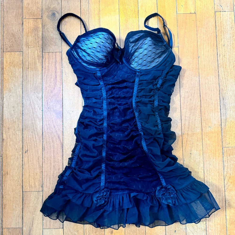 Victoria's Secret black bustier lace corset top - Picture 2 of 3